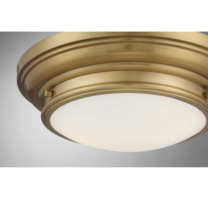 Meridian - M60063NB - Two Light Flush Mount - Natural Brass
