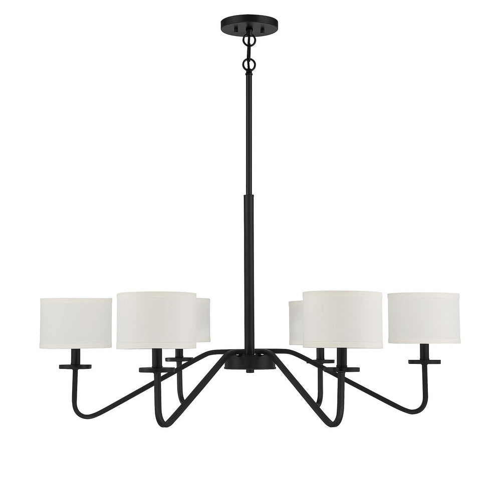 Meridian - M10092MBK - Six Light Chandelier - Matte Black