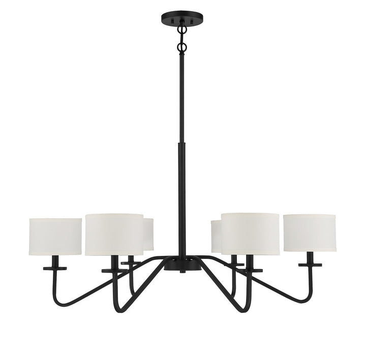 Meridian - M10092MBK - Six Light Chandelier - Matte Black