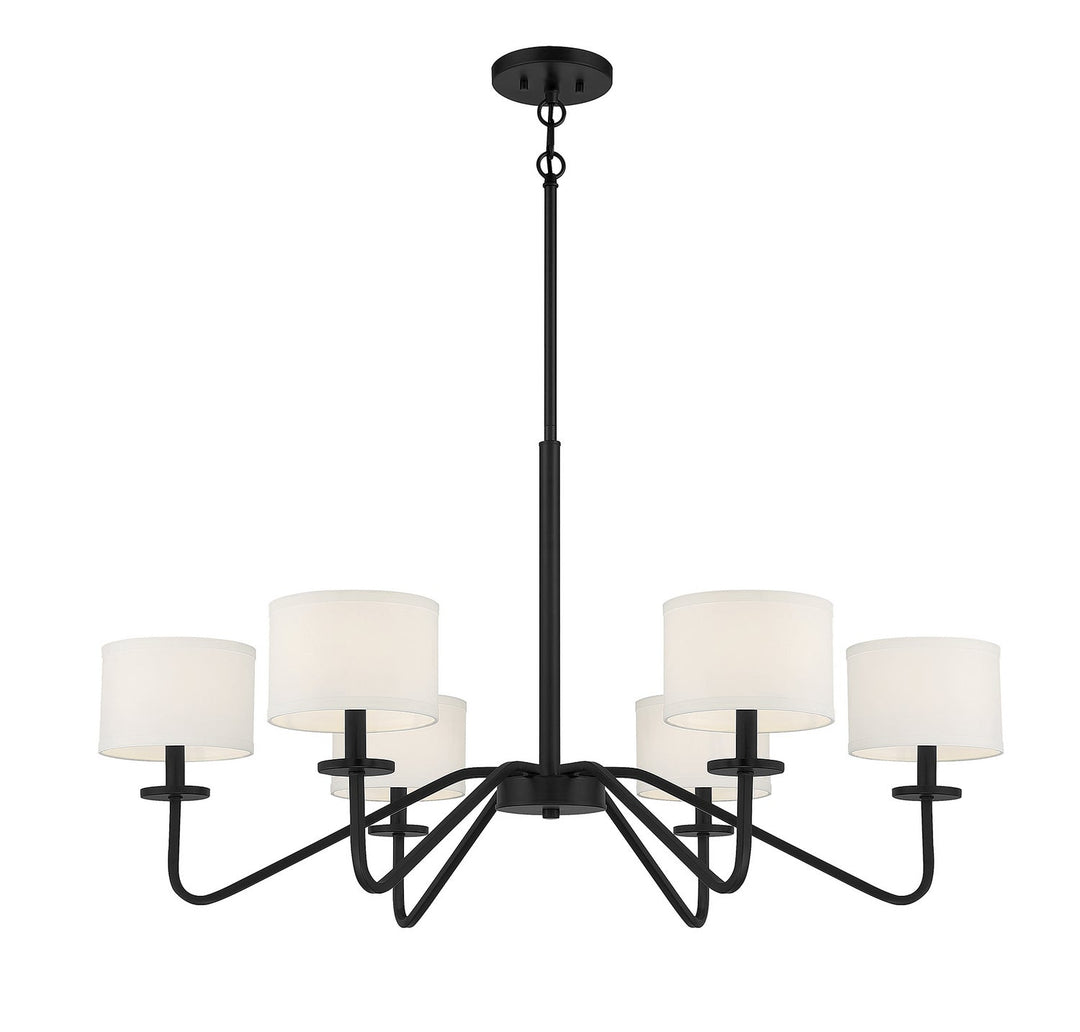 Meridian - M10092MBK - Six Light Chandelier - Matte Black