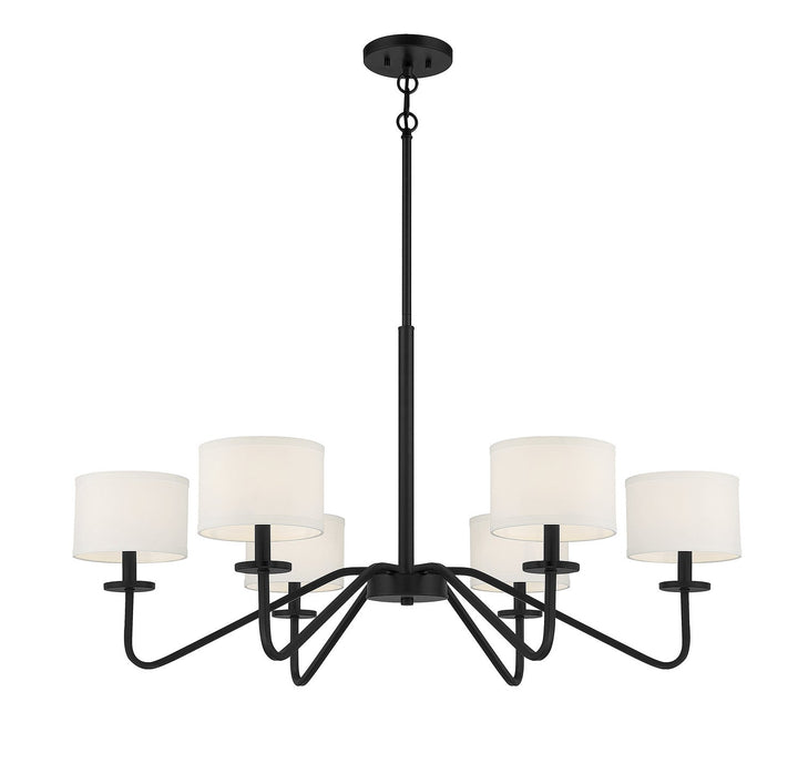 Meridian - M10092MBK - Six Light Chandelier - Matte Black
