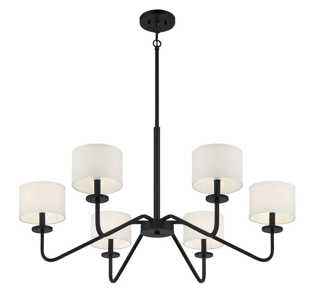 Meridian - M10092MBK - Six Light Chandelier - Matte Black
