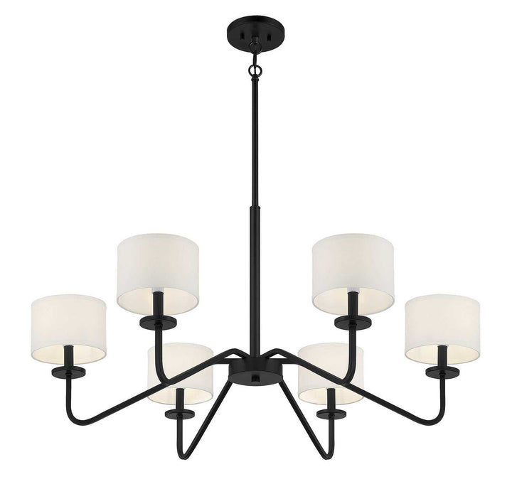 Meridian - M10092MBK - Six Light Chandelier - Matte Black