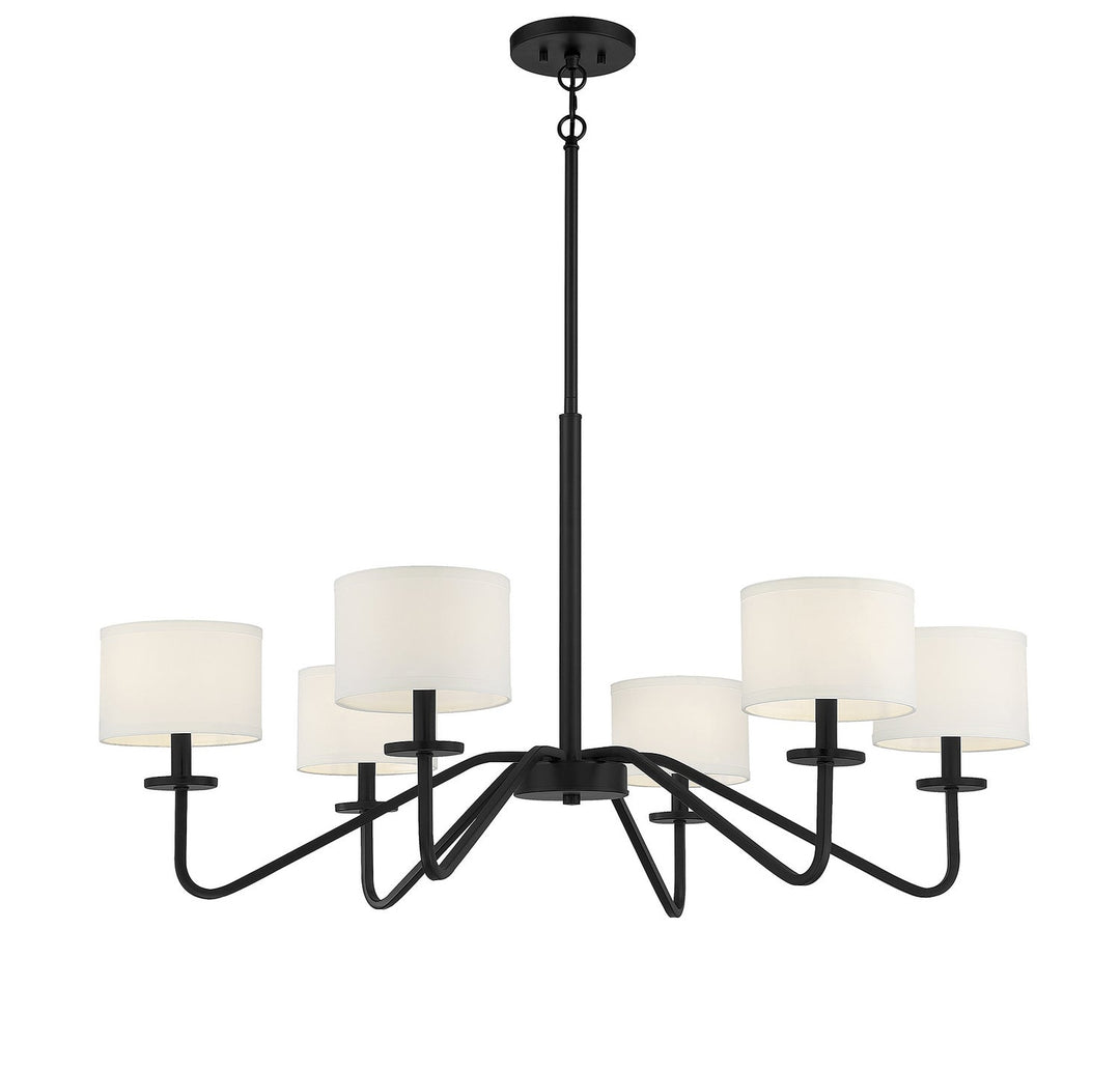 Meridian - M10092MBK - Six Light Chandelier - Matte Black