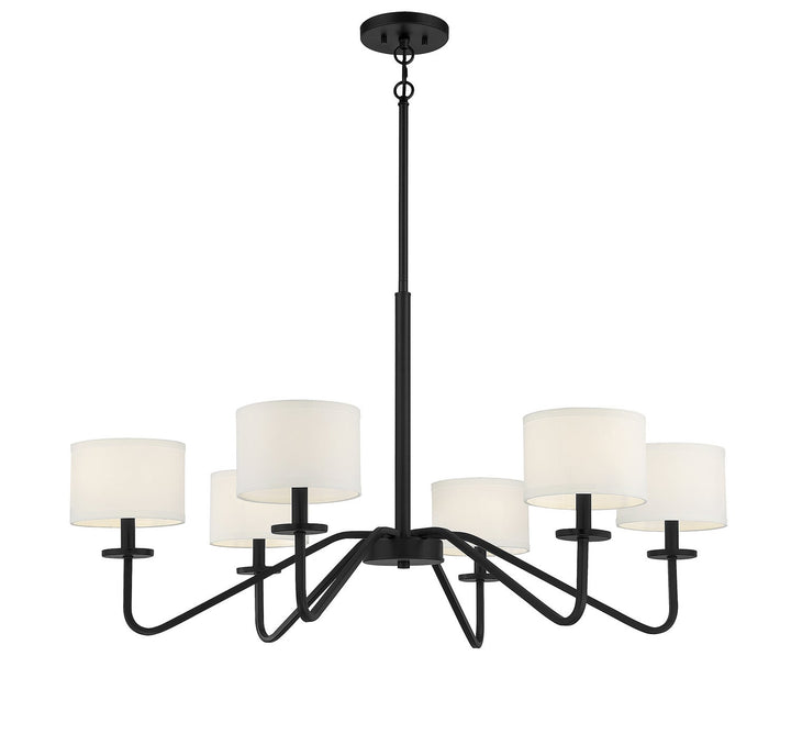 Meridian - M10092MBK - Six Light Chandelier - Matte Black