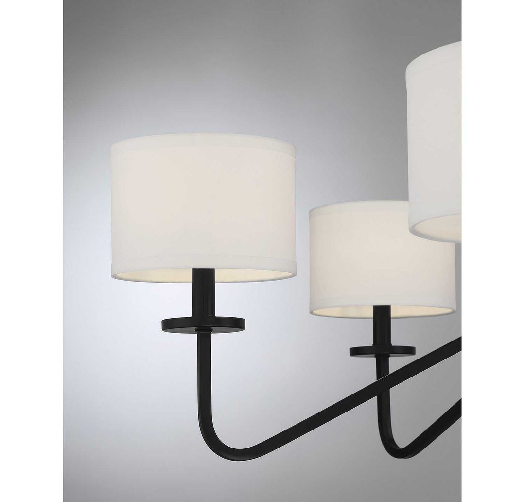 Meridian - M10092MBK - Six Light Chandelier - Matte Black