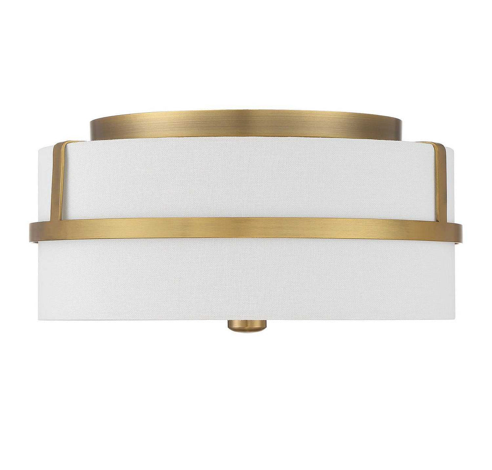 Meridian - M60065NB - Two Light Flush Mount - Natural Brass