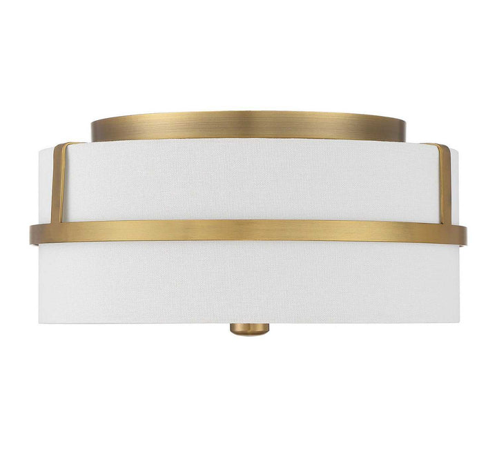 Meridian - M60065NB - Two Light Flush Mount - Natural Brass