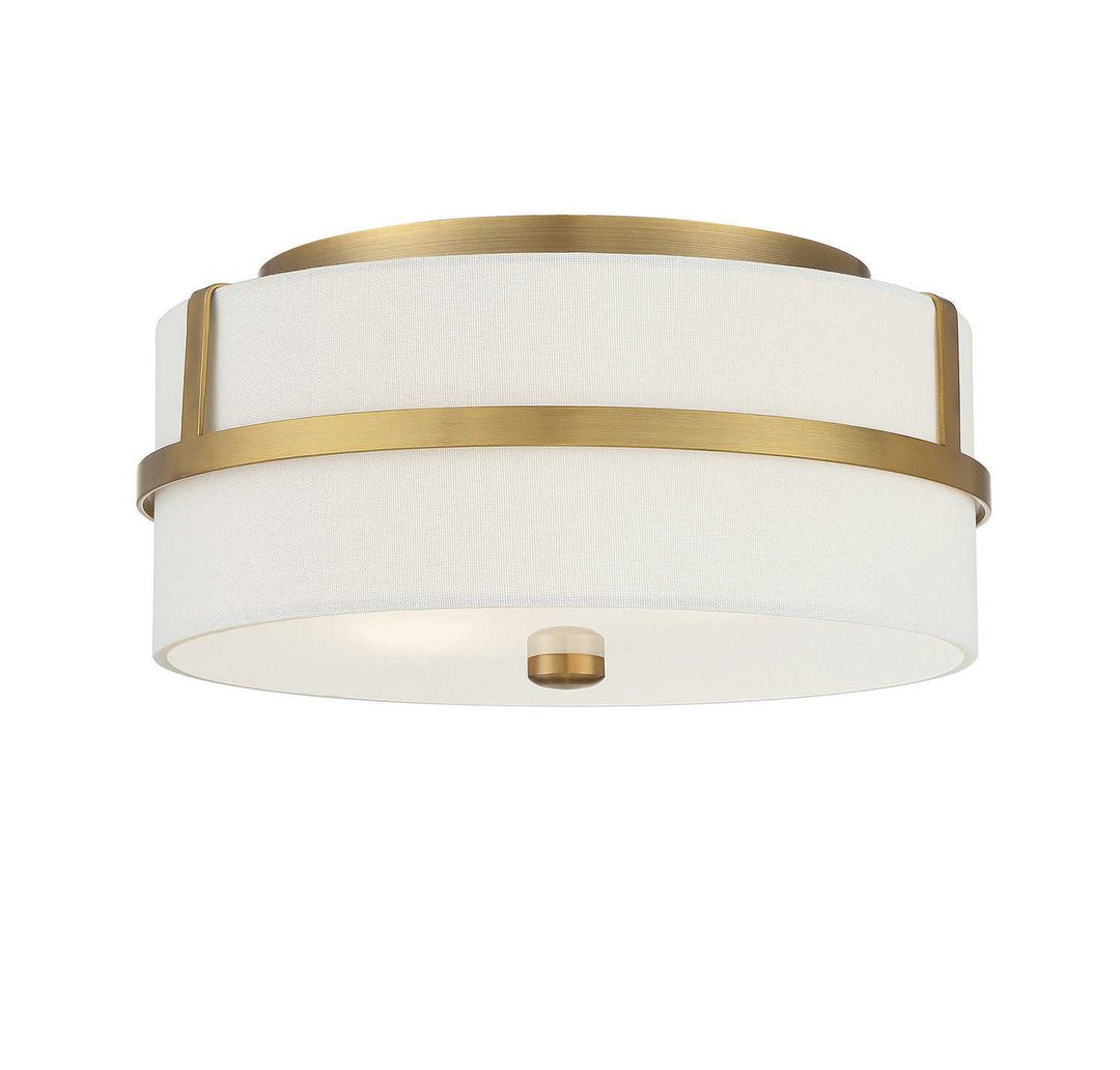 Meridian - M60065NB - Two Light Flush Mount - Natural Brass
