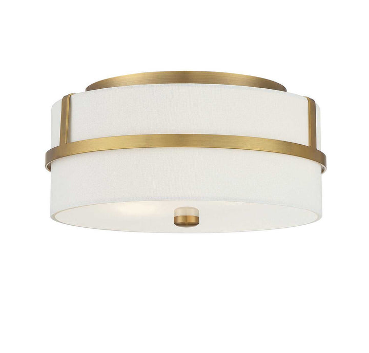 Meridian - M60065NB - Two Light Flush Mount - Natural Brass