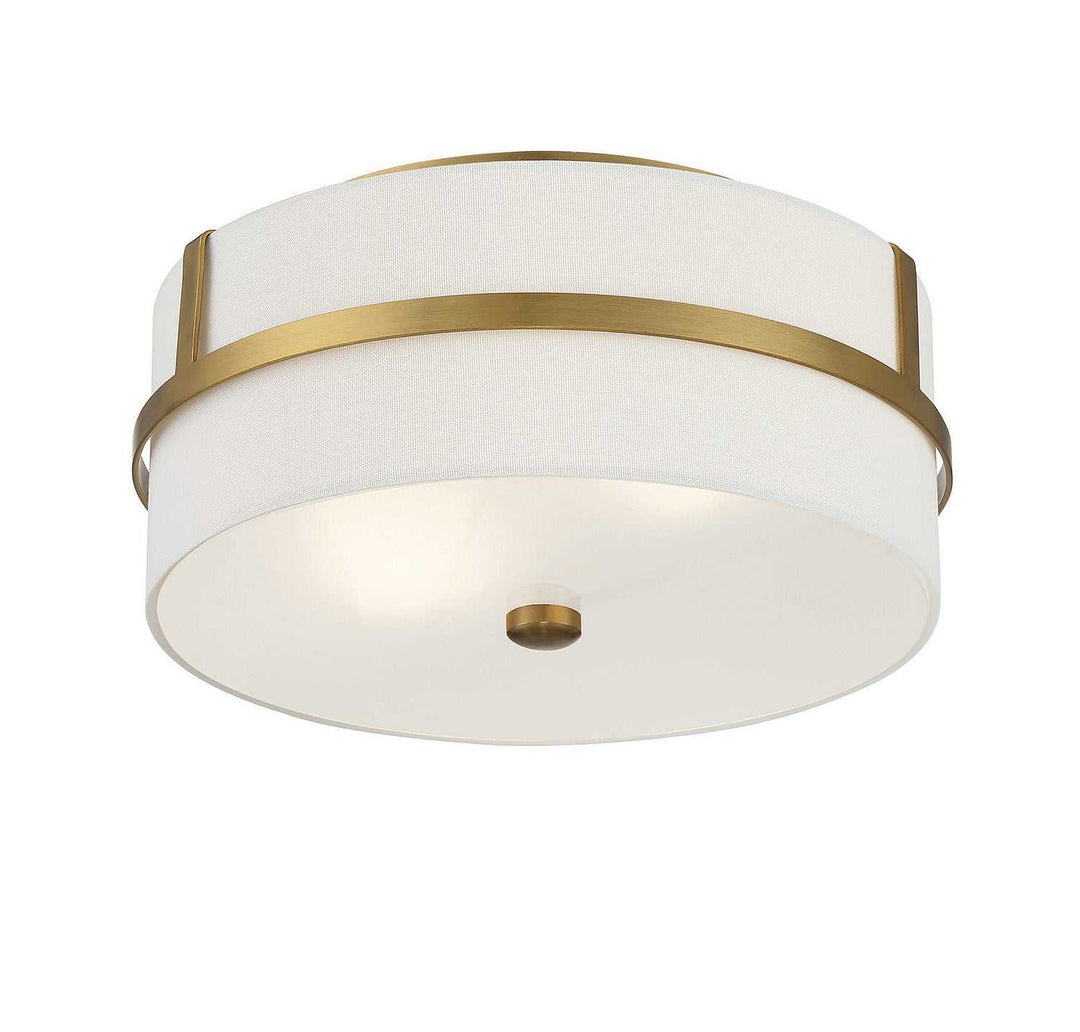 Meridian - M60065NB - Two Light Flush Mount - Natural Brass