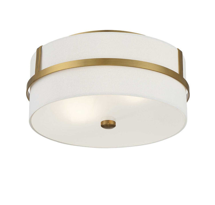 Meridian - M60065NB - Two Light Flush Mount - Natural Brass