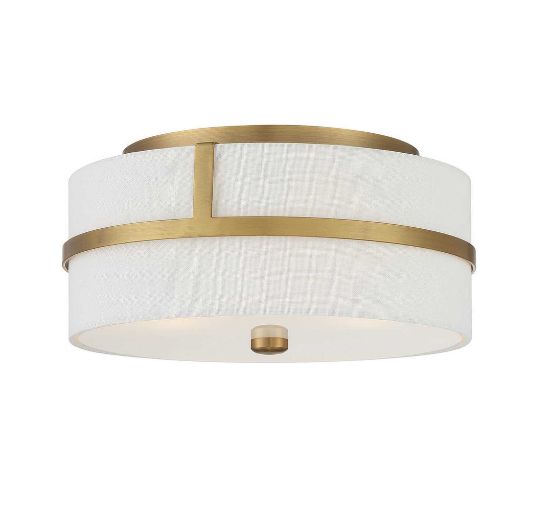 Meridian - M60065NB - Two Light Flush Mount - Natural Brass