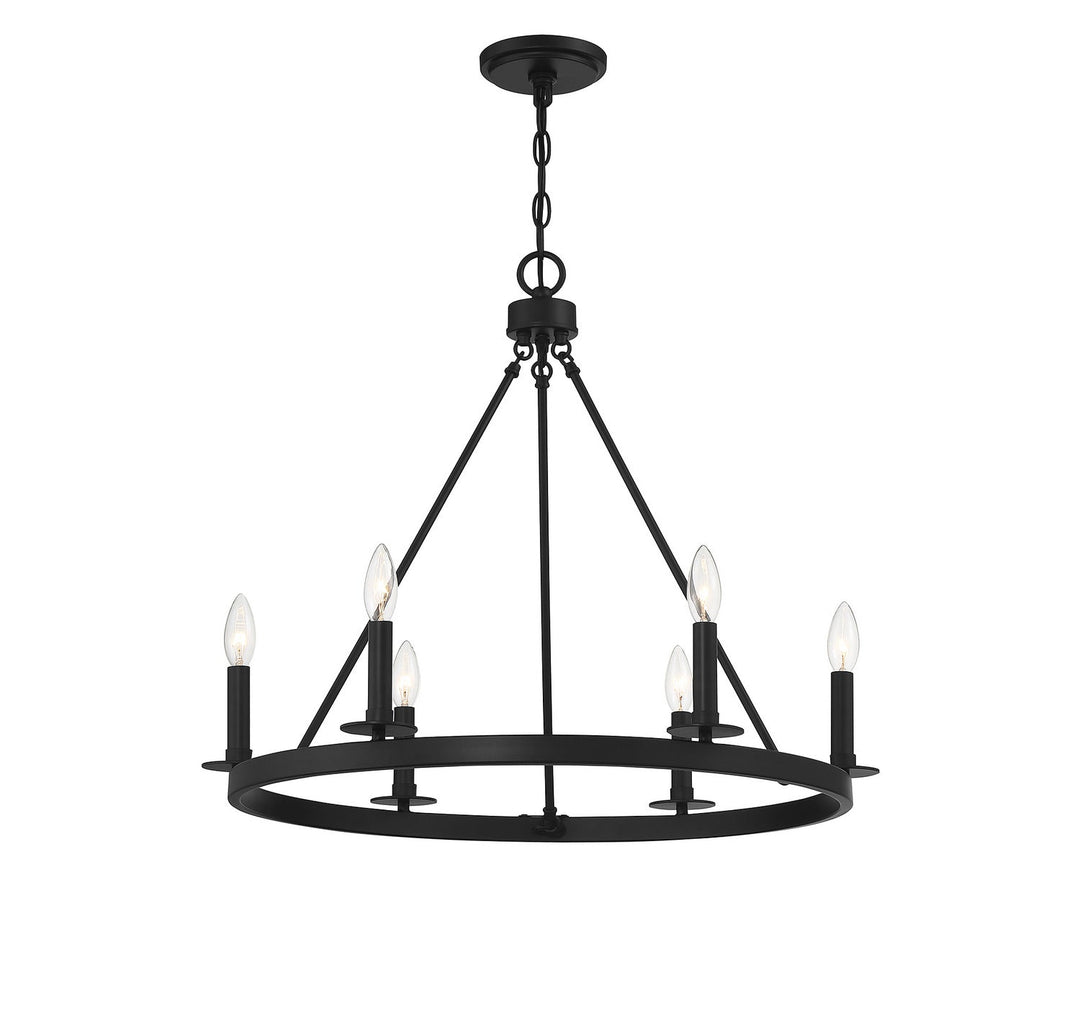 Meridian - M10093MBK - Six Light Chandelier - Matte Black
