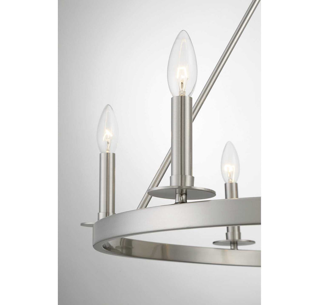 Meridian - M10093BN - Six Light Chandelier - Brushed Nickel