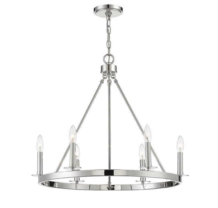 Meridian - M10093PN - Six Light Chandelier - Polished Nickel