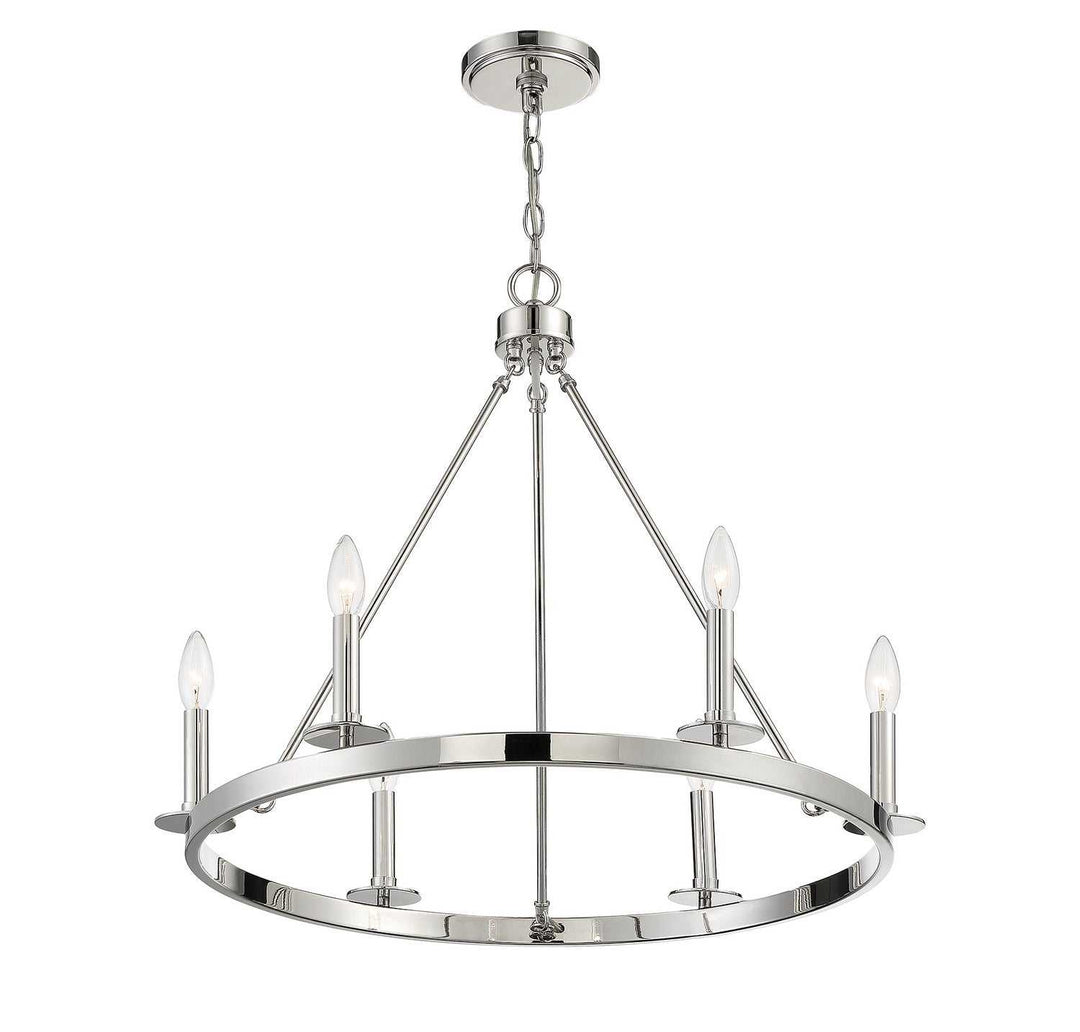 Meridian - M10093PN - Six Light Chandelier - Polished Nickel
