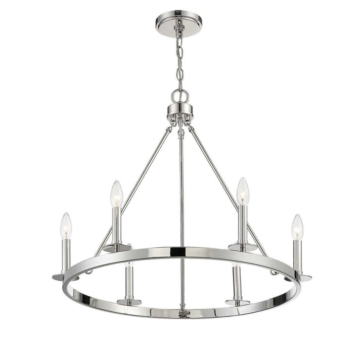 Meridian - M10093PN - Six Light Chandelier - Polished Nickel