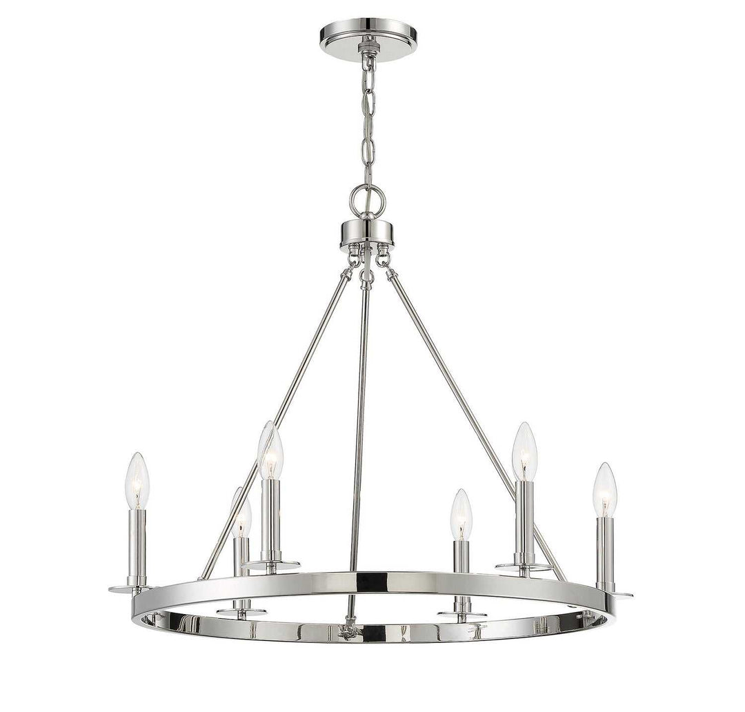 Meridian - M10093PN - Six Light Chandelier - Polished Nickel