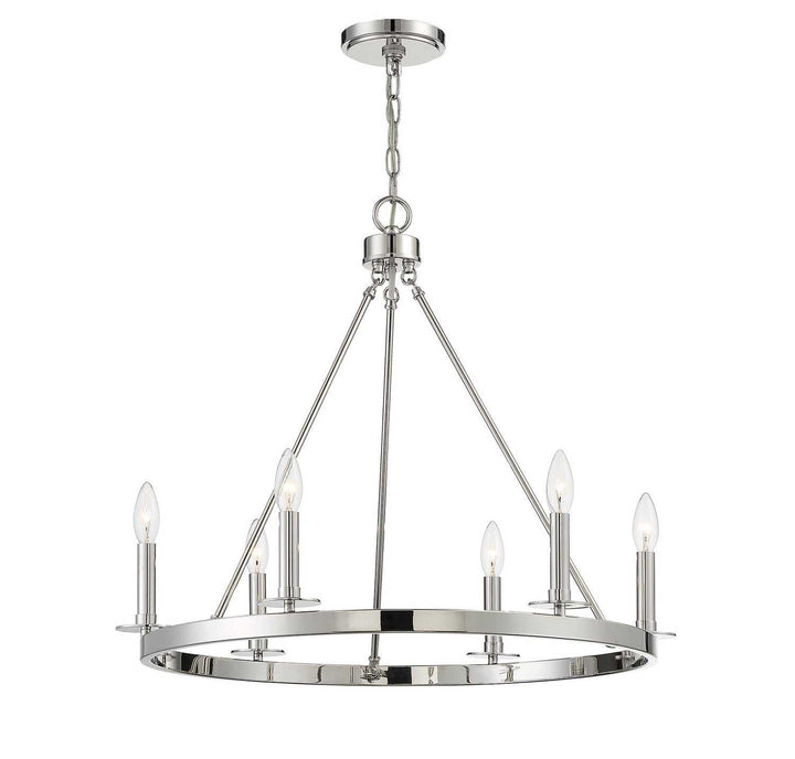 Meridian - M10093PN - Six Light Chandelier - Polished Nickel