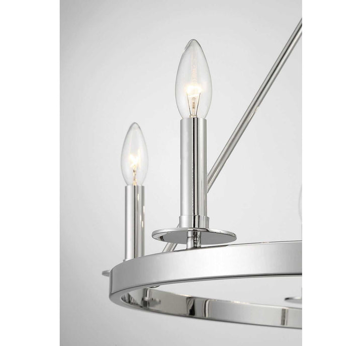 Meridian - M10093PN - Six Light Chandelier - Polished Nickel