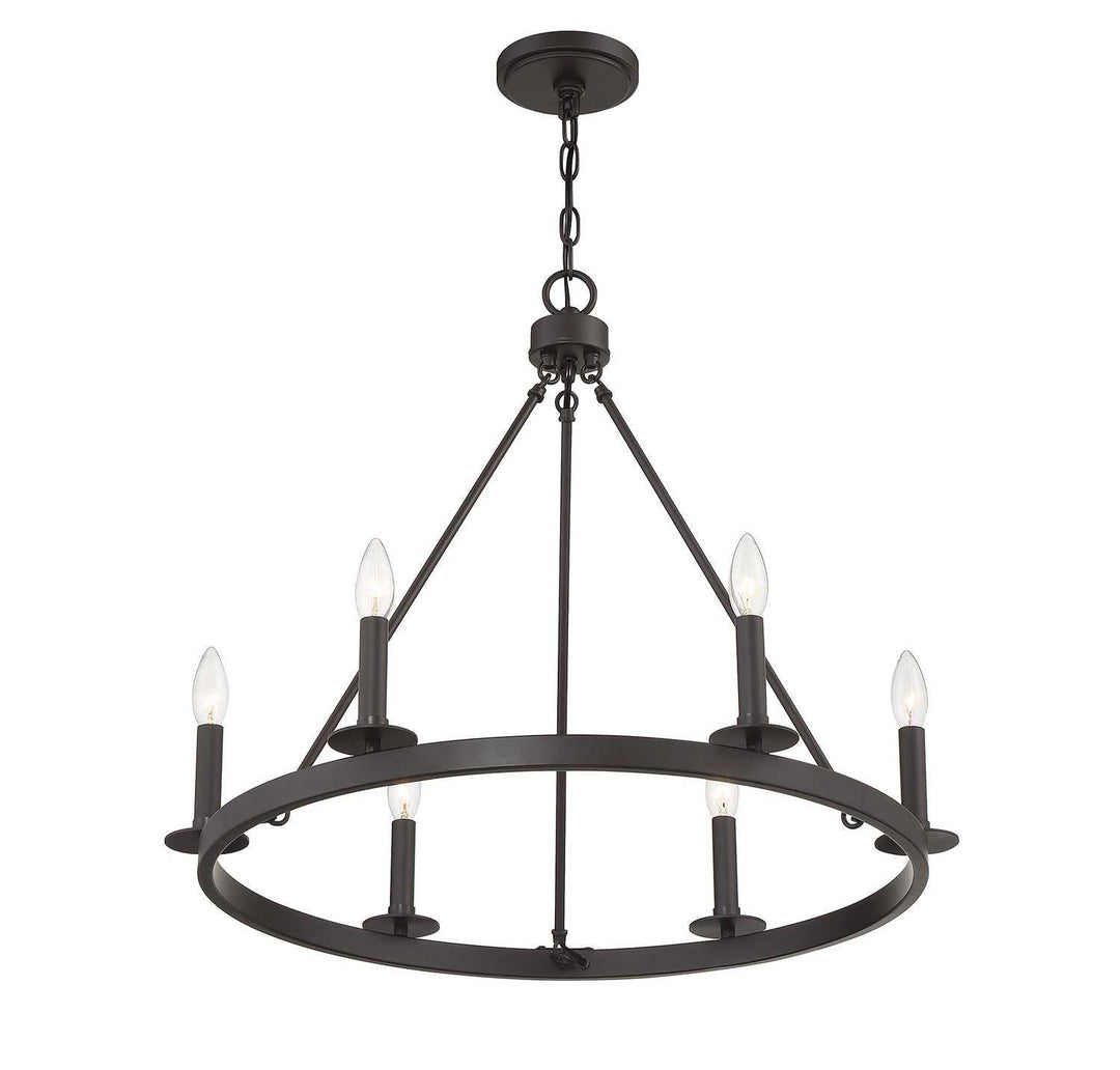 Meridian - M10093ORB - Six Light Chandelier - Oil Rubbed Bronze