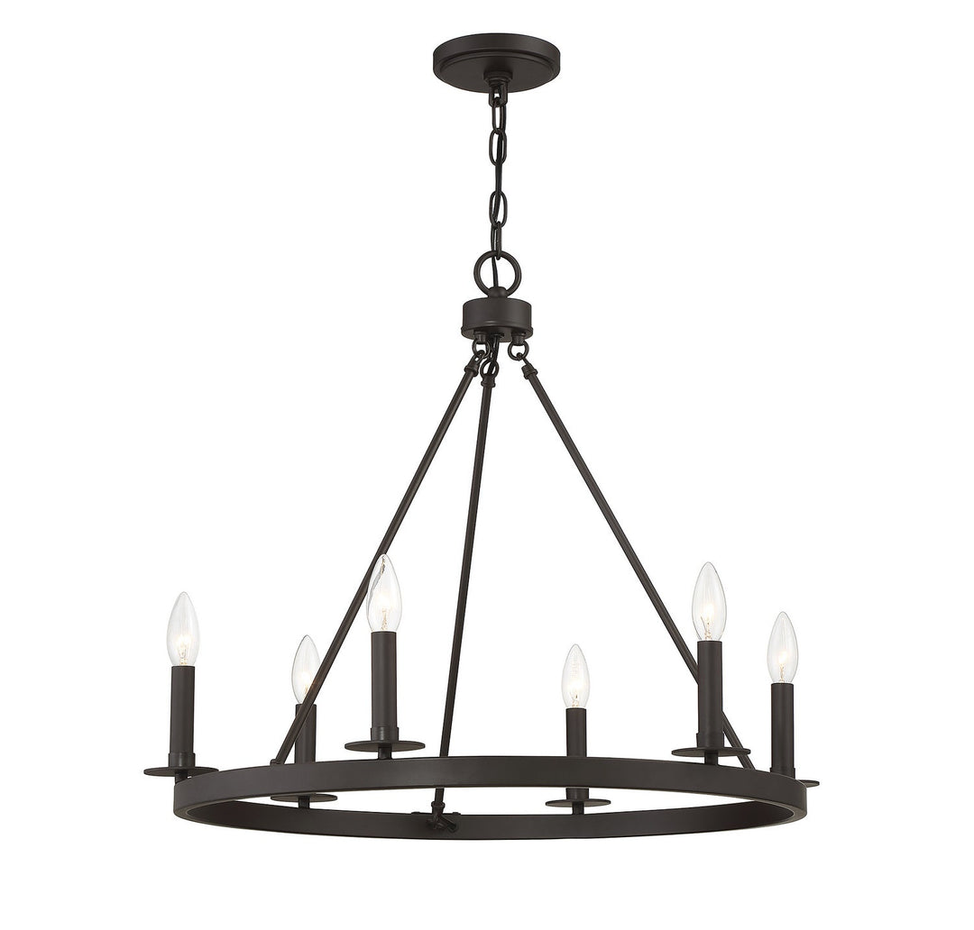 Meridian - M10093ORB - Six Light Chandelier - Oil Rubbed Bronze
