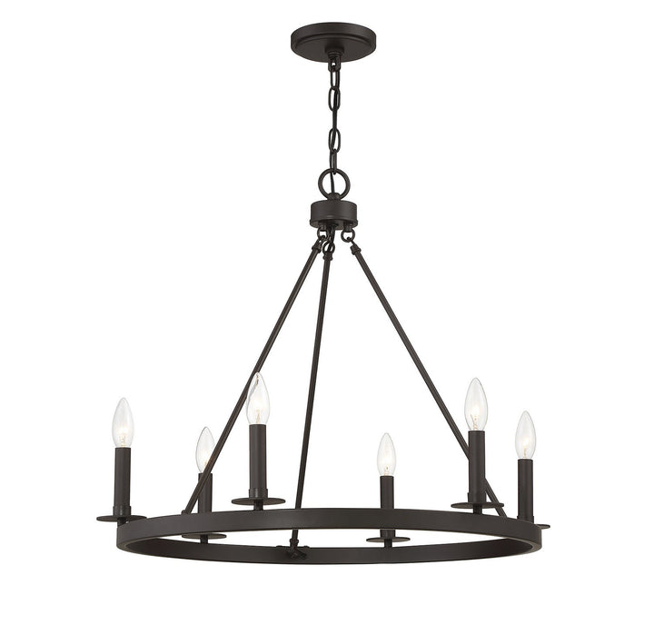 Meridian - M10093ORB - Six Light Chandelier - Oil Rubbed Bronze