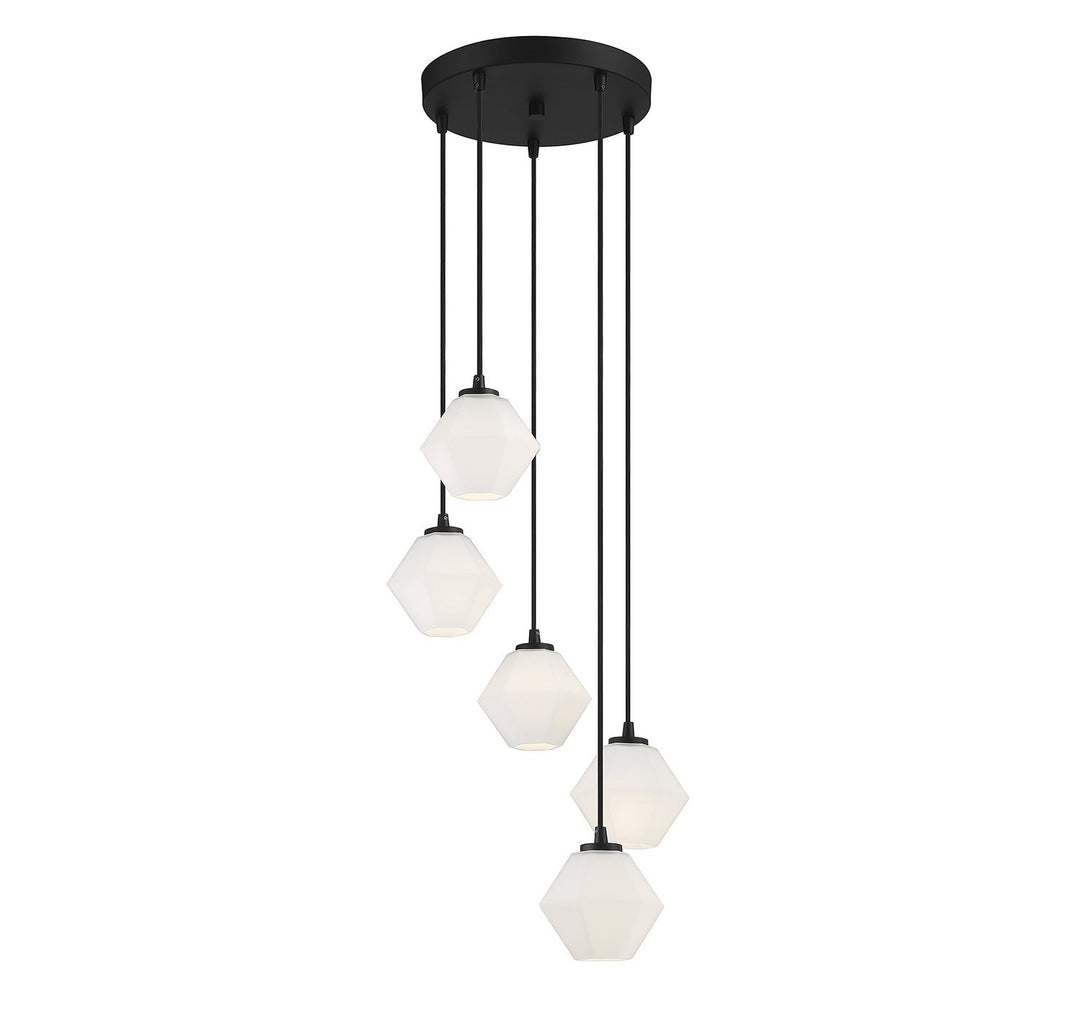 Meridian - M10094MBK - Five Light Chandelier - Matte Black
