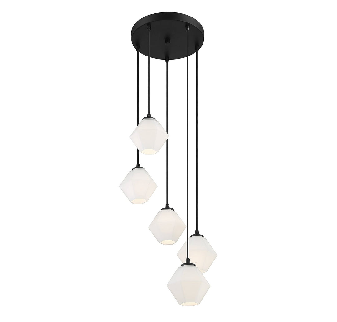 Meridian - M10094MBK - Five Light Chandelier - Matte Black