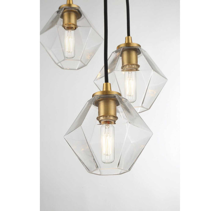 Meridian - M10095NB - Five Light Chandelier - Natural Brass