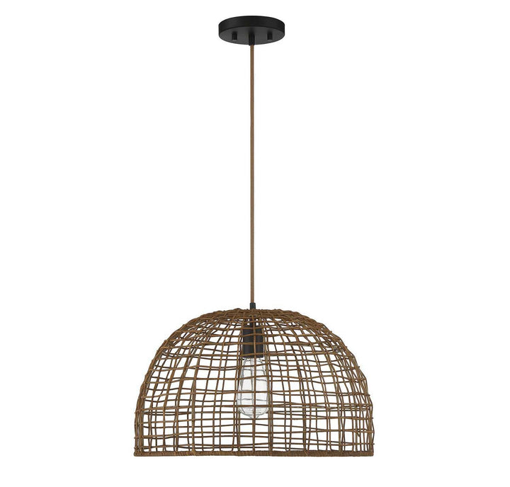 Meridian - M70105DR - One Light Pendant - Dark Rattan with a Dark Brown Socket