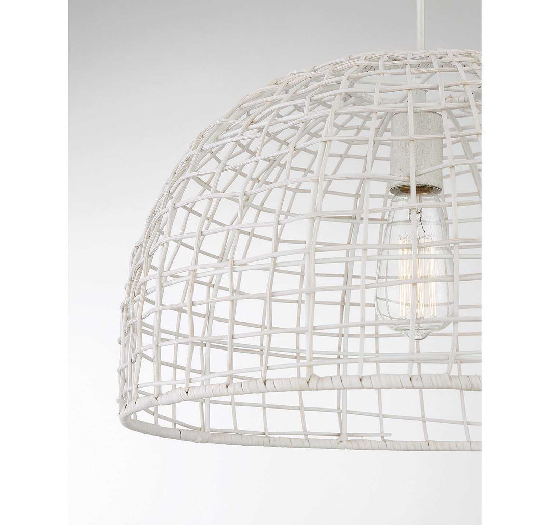 Meridian - M70105WR - One Light Pendant - White Rattan with a White Socket