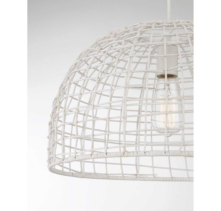 Meridian - M70105WR - One Light Pendant - White Rattan with a White Socket