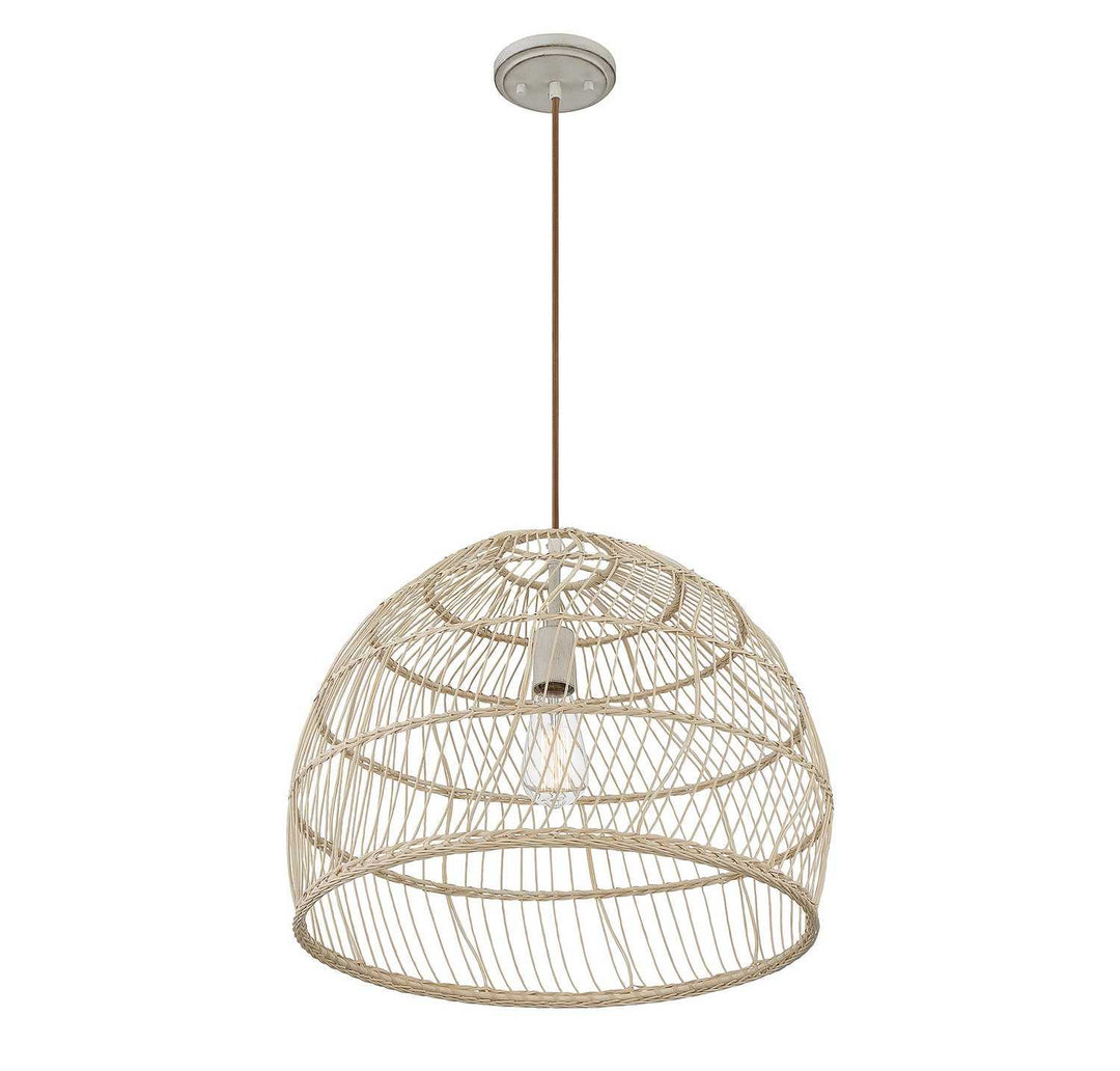Meridian - M70106NR - One Light Pendant - Natural Rattan with a Matching Socket