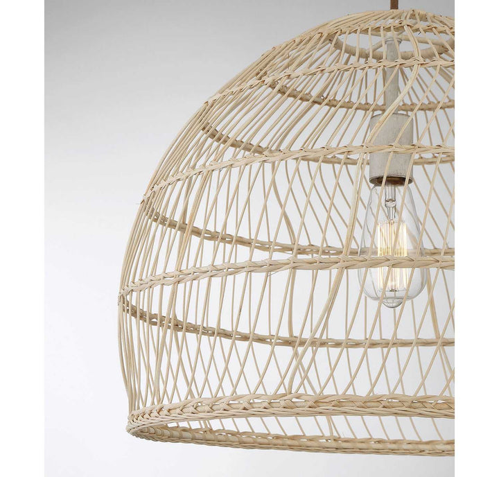 Meridian - M70106NR - One Light Pendant - Natural Rattan with a Matching Socket