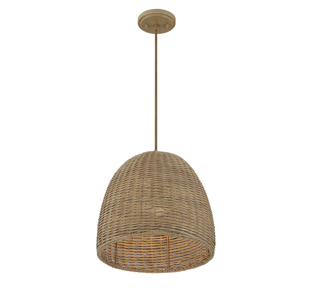 Meridian - M70107NWIC - One Light Pendant - Natural Wicker