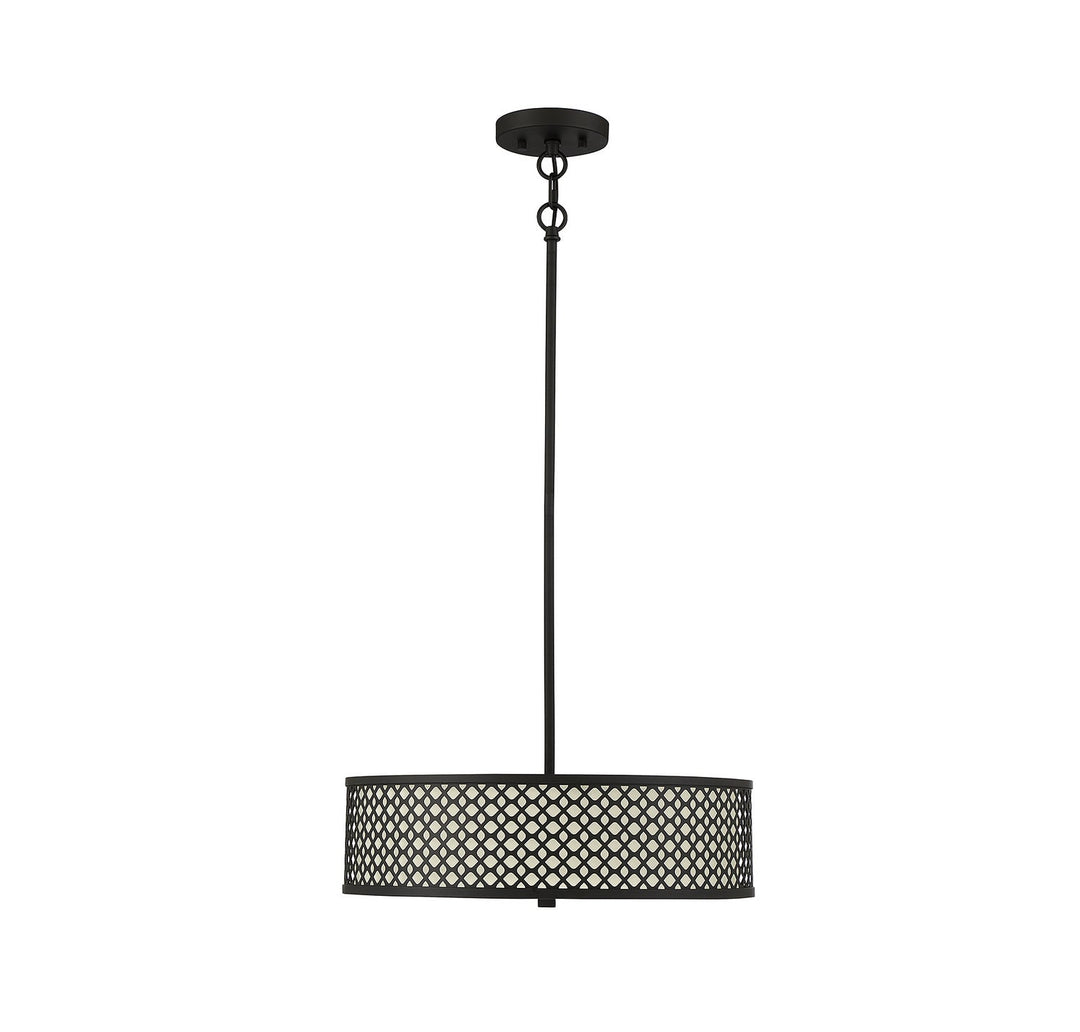 Meridian - M70108MBK - Three Light Pendant - Matte Black