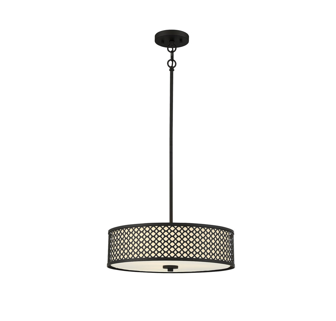 Meridian - M70108MBK - Three Light Pendant - Matte Black