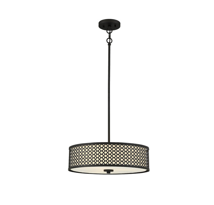 Meridian - M70108MBK - Three Light Pendant - Matte Black