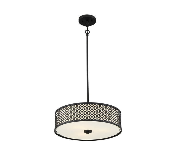 Meridian - M70108MBK - Three Light Pendant - Matte Black