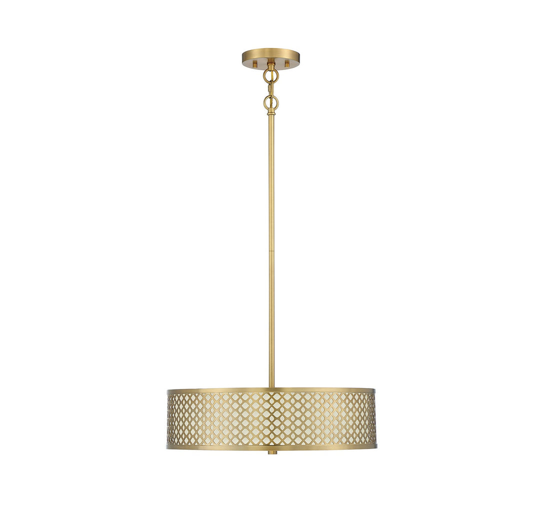 Meridian - M70108NB - Three Light Pendant - Natural Brass