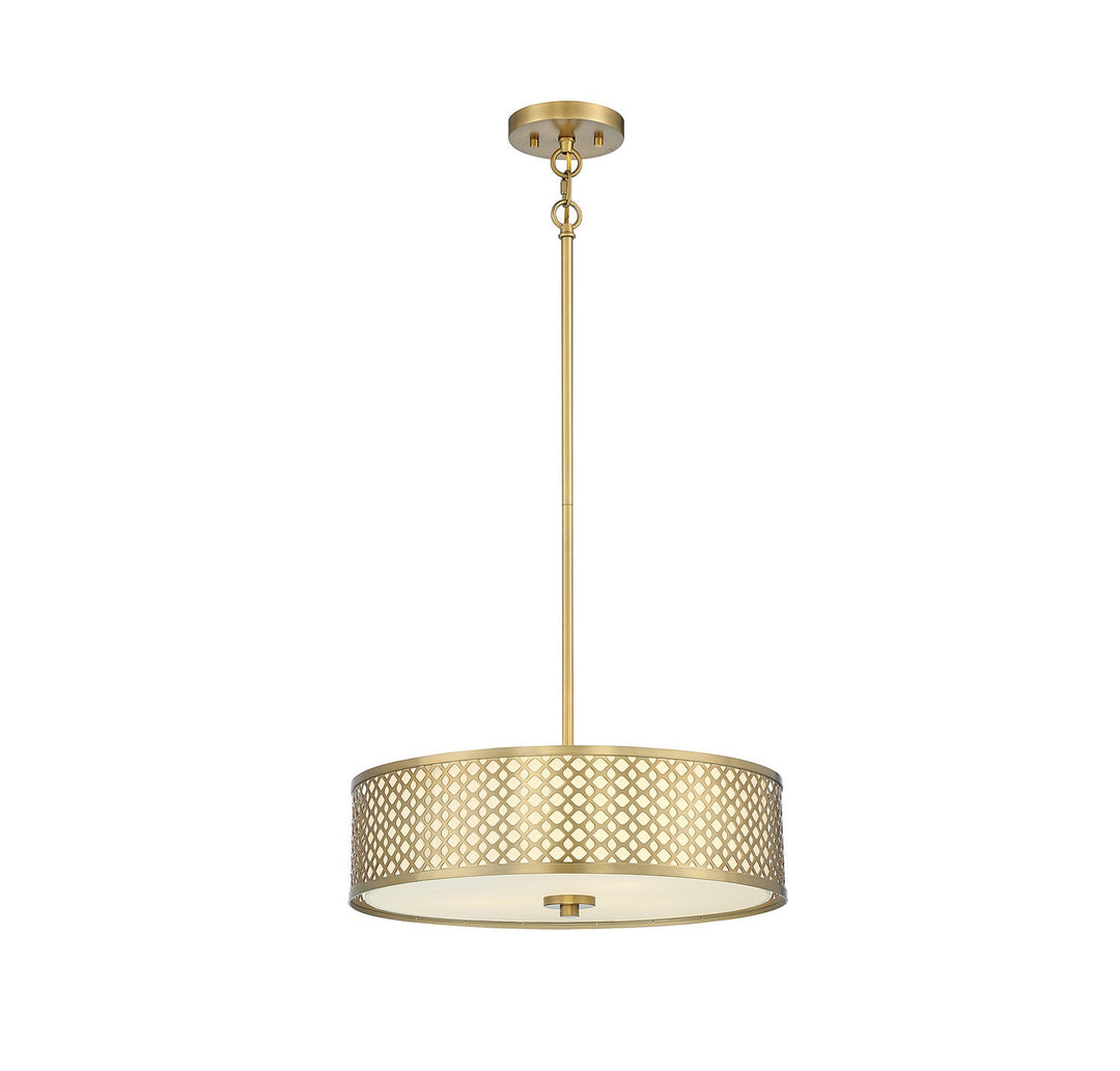 Meridian - M70108NB - Three Light Pendant - Natural Brass