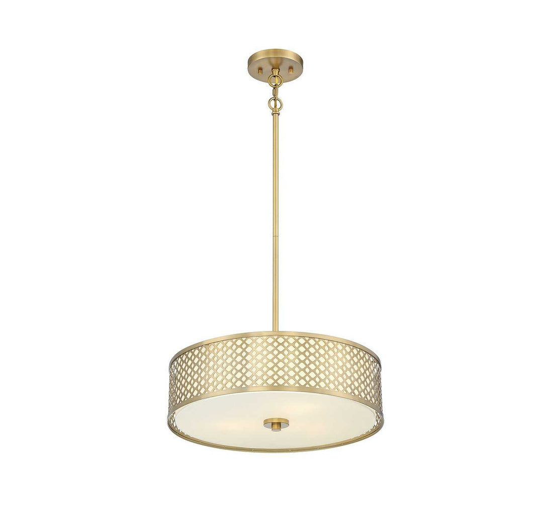 Meridian - M70108NB - Three Light Pendant - Natural Brass