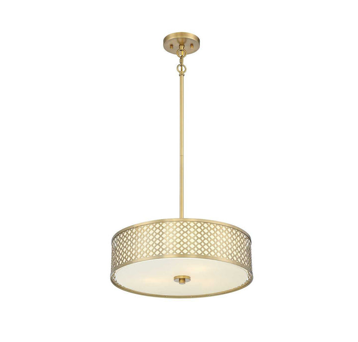 Meridian - M70108NB - Three Light Pendant - Natural Brass