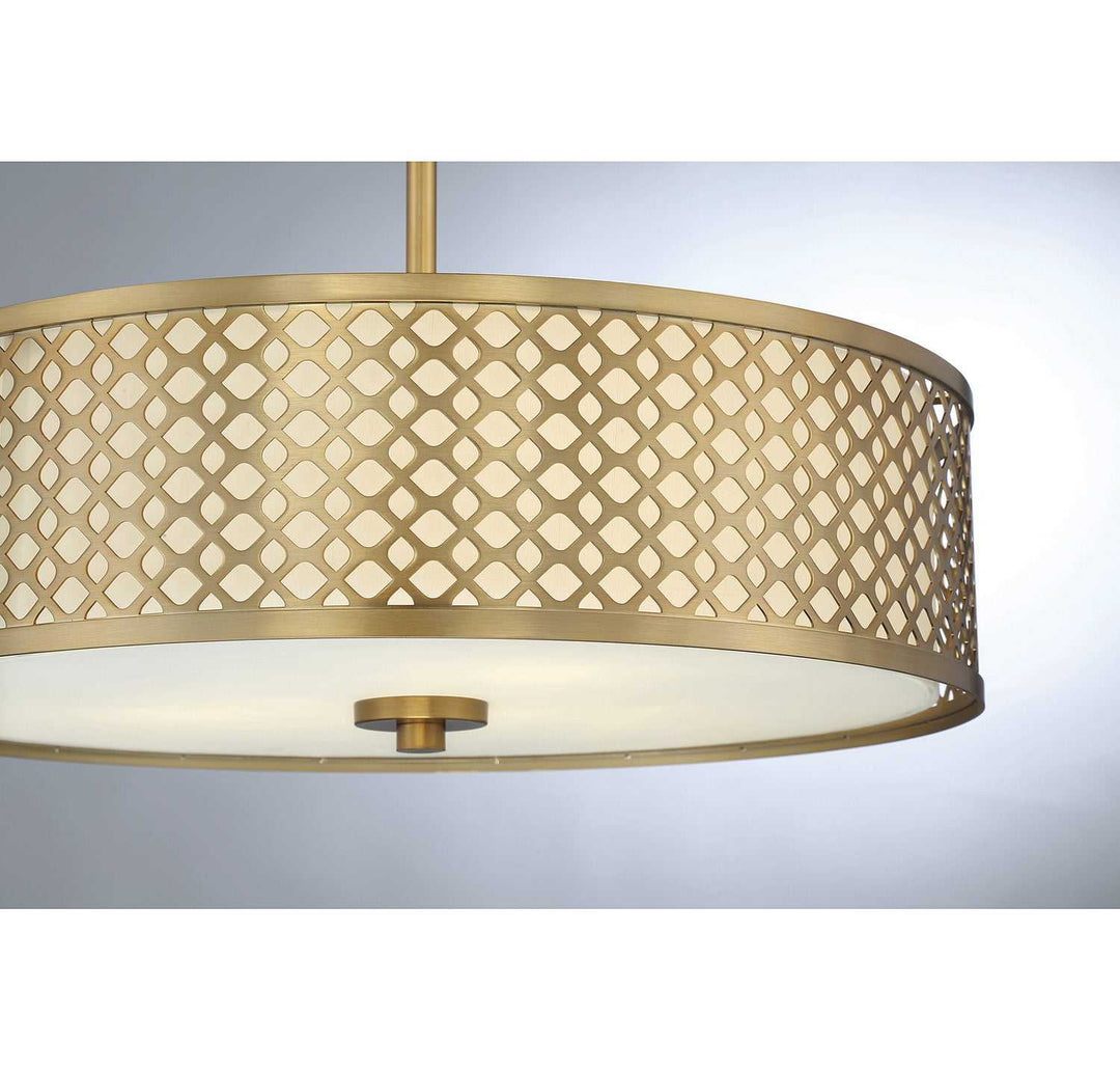Meridian - M70108NB - Three Light Pendant - Natural Brass