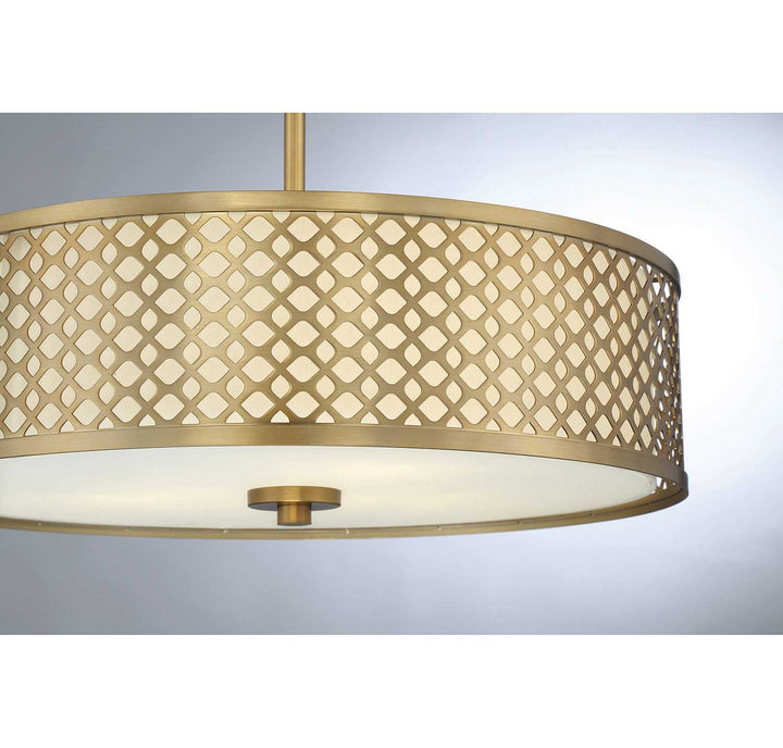 Meridian - M70108NB - Three Light Pendant - Natural Brass