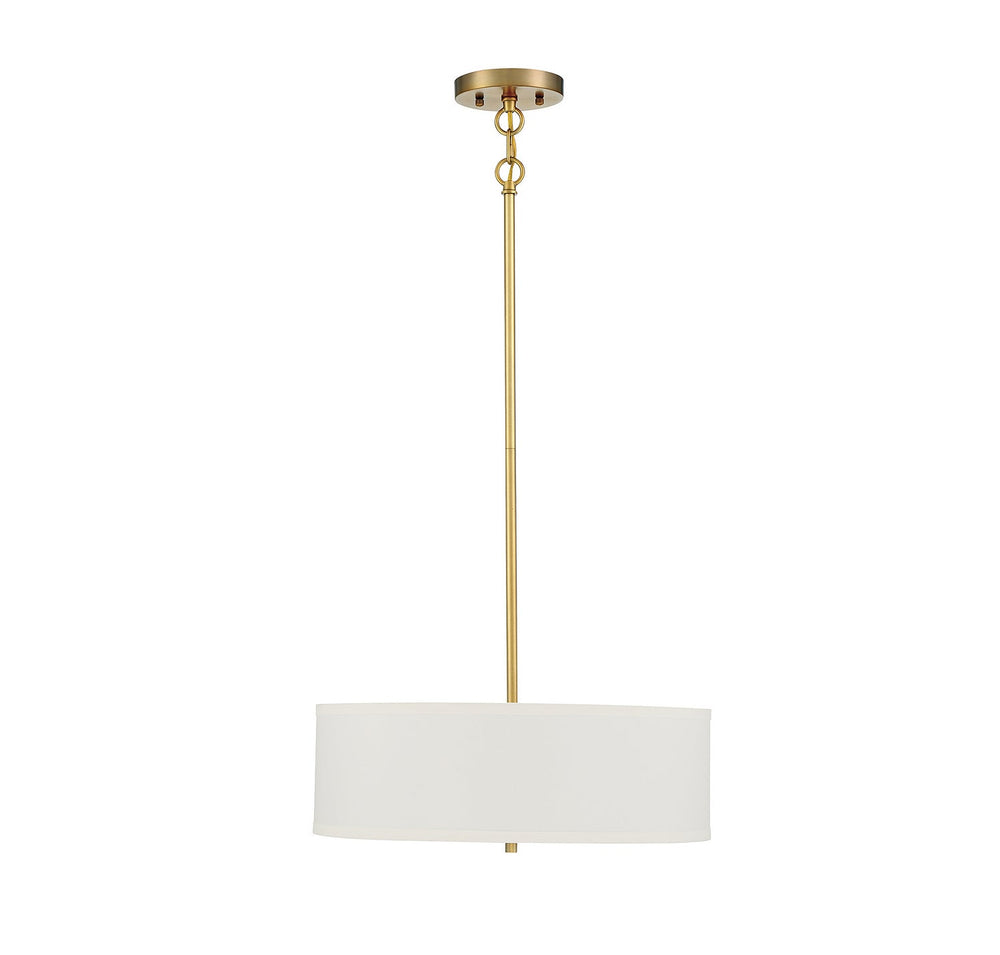 Meridian - M70109NB - Three Light Pendant - Warm Brass