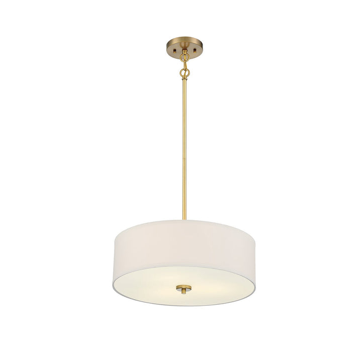 Meridian - M70109NB - Three Light Pendant - Warm Brass