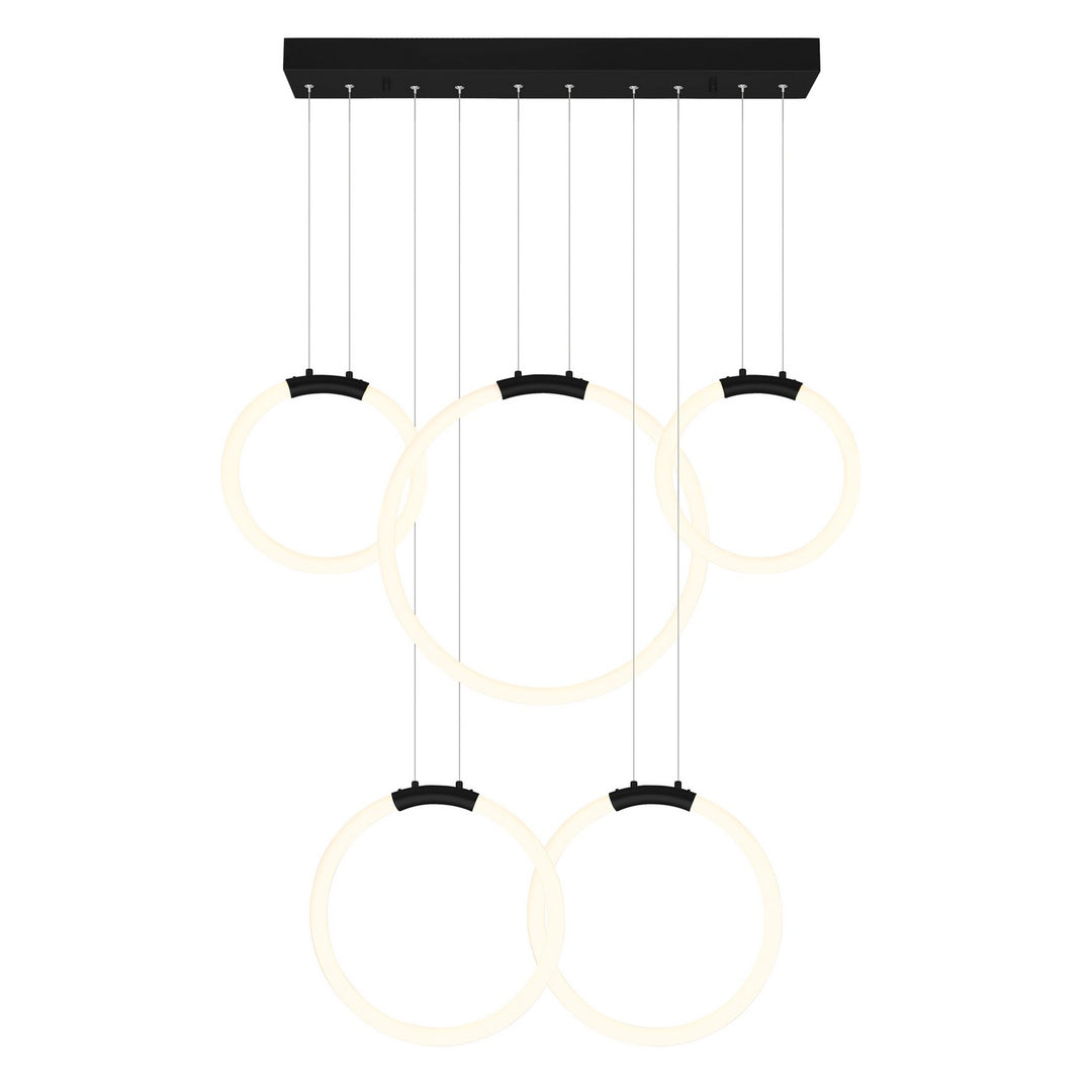 CWI Lighting Canada - 1273P44-5-101-RC - LED Chandelier - Hoops - Black